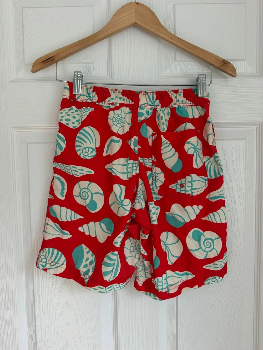 Hanna Andersson Boys Swim Trunks Red Seashell Print Size US 12 (150 cm)